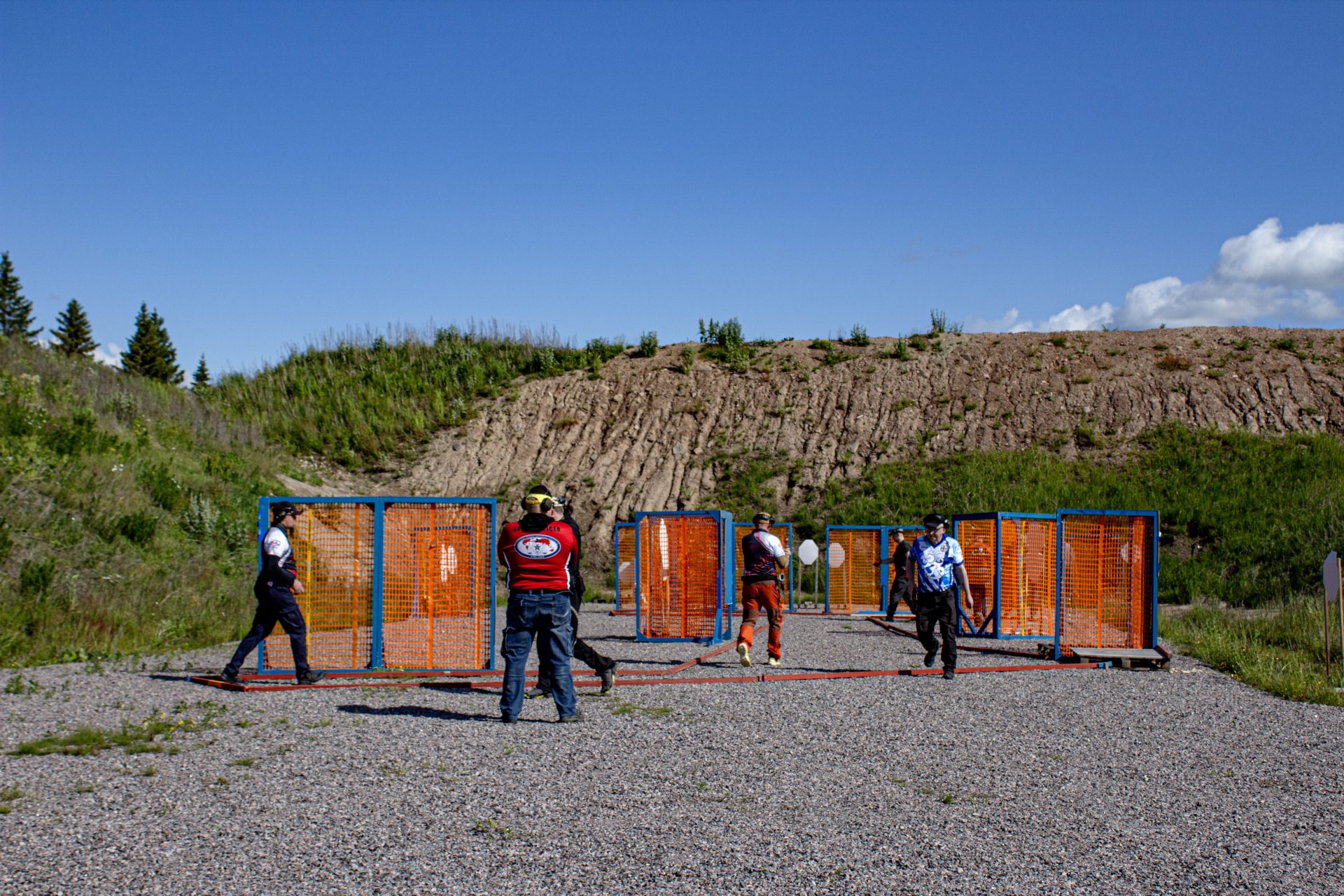 Practical shooting range in Ruutikangas Shooting Center, Finland.
