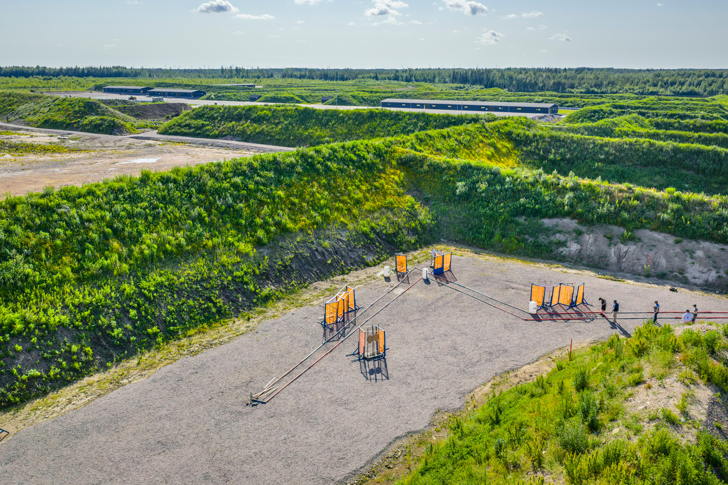 Practical shooting range in the Ruutikangas Shooting Center.