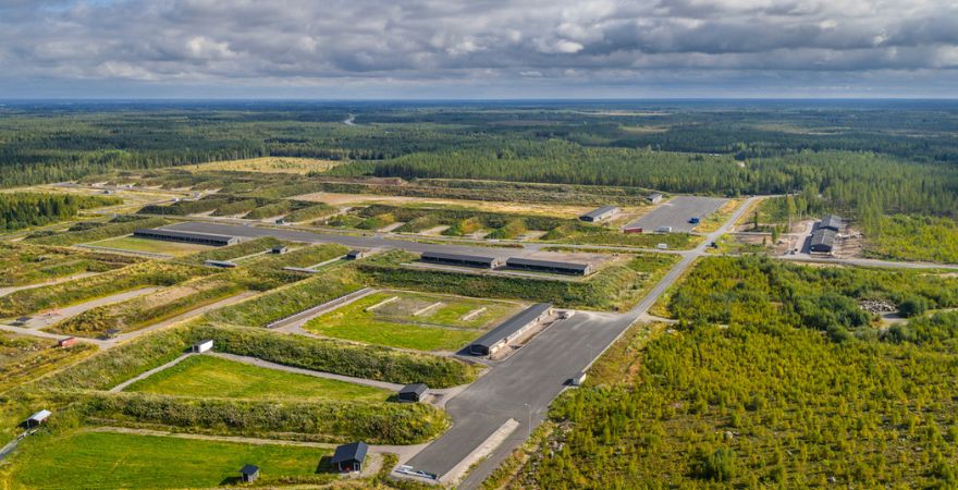 Ruutikangas kuvattuna ilmasta.